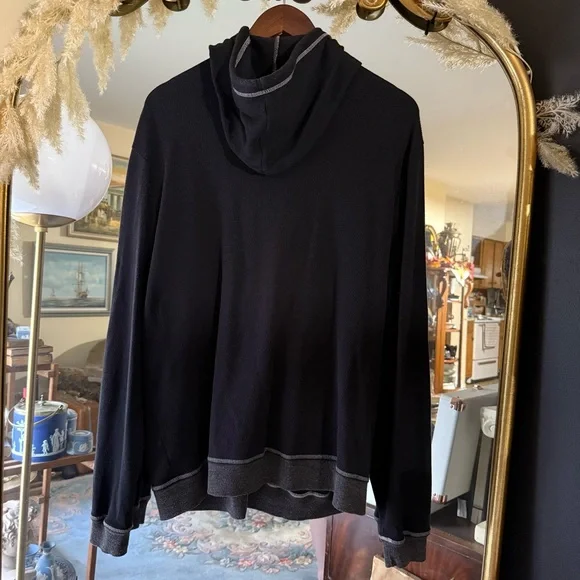 Original Penguin Black and Grey Zip Up Waffle Knit Lightweight Jacket - Picture 10 of 11